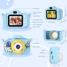 Carica l'immagine nel visualizzatore di Gallery, Bistfy Macchina Fotografica Bambini 48MP e 1080P HD Digitale Videocamera Obiettivo Doppio Selfie Fotocamera per Bambini 3-12 Anni Ragazzi e Ragazze, Schermo IPS con 32GB SD Scheda (Astronauti blu)