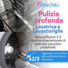 Carica l'immagine nel visualizzatore di Gallery, Percarbonato di Sodio per Bucato Puro (1 Kg, 170 Lavaggi) Smacchiatore Bucato, Sbiancante, Smacchiante, Igienizzante Nat