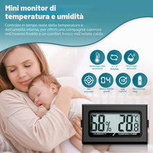Carica l'immagine nel visualizzatore di Gallery, Termometro digitale per interni, mini igrometro, termometro da interni, per rettili, igrometro digitale, per ufficio, cu