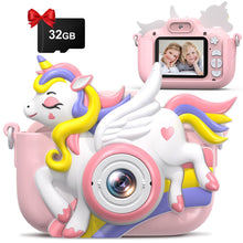 Carica l&#39;immagine nel visualizzatore di Gallery, Hangrui Macchina Fotografica Bambini, 2.0 Pollici Schermo 1080P HD Ricaricabile Fotocamera Digitale Bambini con Scheda 32GB,Regali Giocattolo di Natale &amp; Compleanno per Ragazze Ragazzi 3-10 Anni-Rosa