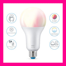 Carica l'immagine nel visualizzatore di Gallery, WiZ Lampadina Smart WiFi, Luce Bianca o Colorata Dimmerabile, E27, 18.5W, Tecnologia SpaceSense, Controllo Vocale (Alexa