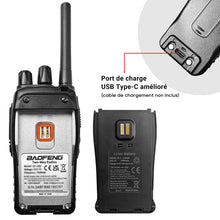 Carica l'immagine nel visualizzatore di Gallery, Baofeng - Walkie a lungo raggio ricaricabile professionale a 16 canali PMR Walkie-Walkie Radio, con auricolare, caricatore USB, batteria (1 paio)