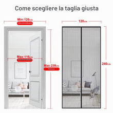 Carica l'immagine nel visualizzatore di Gallery, MYCARBON Zanzariera Magnetica 120x240cm Zanzariera Porta Finestra, Nero