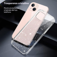 Carica l'immagine nel visualizzatore di Gallery, Cover Compatibile con iphone 13 Custodia Glitter, 2 Pezzi Pellicola Protettiva in Vetro Temperato &amp; 2 Pezzi Pellicola Fo