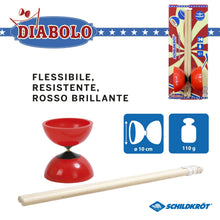 Carica l'immagine nel visualizzatore di Gallery, Schildkröt Diabolo, in Polietilene Rosso, Asta in Metallo, 2 Bastoncini in Legno, Include Cordino e Istruzioni, 970136