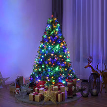 Carica l'immagine nel visualizzatore di Gallery, COSTWAY Albero di Natale 120/150/180/210 cm, Albero di Natale con Luci Incorporate 11 Modalità di Illuminazione, 300/600/1000/1570 Rami e Base in Metallo, Perfetta per Casa e Negozio (150cm)