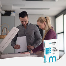 Carica l'immagine nel visualizzatore di Gallery, Confezione di fogli A4 80 g, confezione da 100 fogli, carta multifunzione per stampante inkjet e laser, fogli A4 210 x 297 mm, ideali per l'ufficio e la casa · m-office (100 fogli)