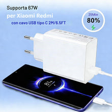 Carica l'immagine nel visualizzatore di Gallery, Caricabatteria rapida 67W USB Adattatore,compatibile con Xiaomi