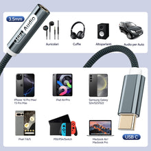 Carica l'immagine nel visualizzatore di Gallery, YISH Adattatore USB C Jack 3.5mm：Adattatore Cuffie USB Type C a Jack 3.5mm