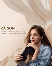 Carica l'immagine nel visualizzatore di Gallery, Aosun Mascherina per Dormire, Maschera per Dormire in Pura Seta di Gelso al 100% - Mascherina Occhi per Dormire Ipoallergenica Oscurante con Fascia Regolabile (Nero)