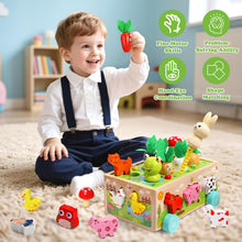 Carica l'immagine nel visualizzatore di Gallery, SACBRZZ Giochi Montessori 1 Anno, 6-in-1 Giochi Montessori 2 Anni, Magnetici Di Pesca in Legno, Abilità Motorie Giocattoli Educativi, Bambini Regalo per 1 2 3 4 Anni Compleanno Maschio Femmina