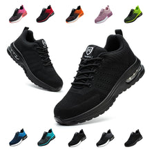 Carica l'immagine nel visualizzatore di Gallery, Scarpe Antinfortunistiche Uomo Donna Leggere e Comode Scarpe da Lavoro con Punta in Acciaio Sportive Scarpe da Cantiere Antiscivolo Traspiranti 01 Nero Assoluto EU 43