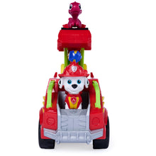 Carica l'immagine nel visualizzatore di Gallery, Paw Patrol: The Dino Movie, camion dei pompieri Marshall Dino Rescue con lanciamissili rotante a 360° con 2 action figur