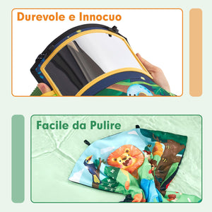 hahaland Specchio Neonati Giochi Neonato 0 3 6 Mesi, Libro Sensoriale con Specchio, Tummy Time Neonati Bianco e Nero Giochi Montessori 6 Mesi Giocattoli Educativi