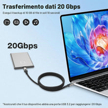 Carica l'immagine nel visualizzatore di Gallery, cavo usb c 3 metri,Cavo USB C 3.2 Gen2x2, 20Gbps Cavo Dati USB Type C, Cavo USB C a USB C, PD3.1 240W 48V/5A, Cavo Video