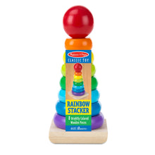 Carica l&#39;immagine nel visualizzatore di Gallery, Melissa &amp; Doug Gioco Torre Bambini con Anelli Impilabili Arcobaleno in Legno | Piramide | Incastri Educativi | Giochini Regalo 18 Mesi