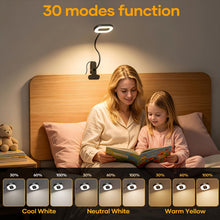 Carica l'immagine nel visualizzatore di Gallery, Suright Lampada LED da Lettura con Clip, Dimmabile, 3 Modalità Colore