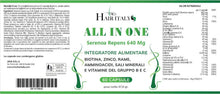 Carica l'immagine nel visualizzatore di Gallery, ALL IN ONE, Integratore capelli uomo - Vitamine capelli con Serenoa Repens 640 mg e Biotina alta titolazione - Zinco, Se