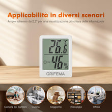 Carica l'immagine nel visualizzatore di Gallery, GRIFEMA GA2902 Mini Termometro Digitale Interno Igrometro, Piccolo Digitale Misuratore di Umidità, Adatto per Serre, Viv