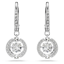 Carica l'immagine nel visualizzatore di Gallery, Swarovski Orecchini pendenti Swarovski Sparkling Dance, Taglio Round, Bianchi, Placcato rodio
