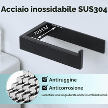Carica l'immagine nel visualizzatore di Gallery, Sayayo Porta Carta Igienica Adesivo Portarotolo Carta Igienica Nero