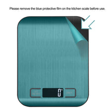 Carica l&#39;immagine nel visualizzatore di Gallery, Bilancia Da Cucina Digitale, 5 kg, Bilancia Elettronica In Acciaio Inox, Elegante Bilancia Alimentare Ultra Sottile, Bilancia Elettronica Per Casa e Cucina Con Display Lcd, Funzione Tara (Nero-5kg)