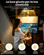 Carica l'immagine nel visualizzatore di Gallery, Lampada da cavalletto a LED con attacco a clip per artisti, con telecomando