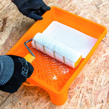 Carica l'immagine nel visualizzatore di Gallery, Hardy Working Tools Vaschetta per vernici 32 cm x 38 cm in plastica. Contenitore ampio per rulli grandi, perfetto per la