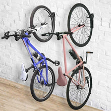 Carica l'immagine nel visualizzatore di Gallery, Bakaji Set 2 Staffe Ganci Porta Bicicletta Bici da Parete Muro Staffa Gancio Supporto Pieghevole in Gomma Salvaspazio pe