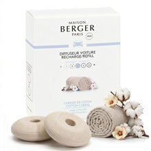 Carica l'immagine nel visualizzatore di Gallery, MAISON BERGER Ricarica Diffusore Auto Caresse de Coton, Set da 2 Ceramiche