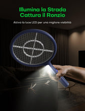 Carica l'immagine nel visualizzatore di Gallery, AROEVE Racchetta Zanzare Elettrica 2-in-1 Lampada Antizanzare 4000V 1200mAh