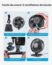 Carica l'immagine nel visualizzatore di Gallery, Gaiatop Ventilatore USB da scrivania, piccolo ma potente, portatile, silenzioso, 3 velocità, regolabile, mini ventilator