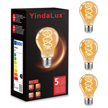 Carica l'immagine nel visualizzatore di Gallery, YindaLux Lampadine LED E27 Luce Calda 2200K, Lampadina 4W Equivalenti a 40W, Lampadina Vintage Edison LED Filamento, Ris