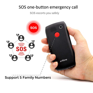 artfone Telefono Cellulare per Anziani, C1 Senior,Tasti Grandi,Volume alto,Funzione SOS,Chiamata Rapida,1800mAh Batteria di grande capacità,Dual SIM GSM Nero