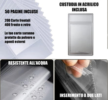 Carica l'immagine nel visualizzatore di Gallery, ProTecnika® Raccoglitore Professionale Carte Collezionabili 400 Carte con Custodia Carta Gradata Album Tasche per Figurine Foto Documenti capacità 50 fogli Idea Regalo