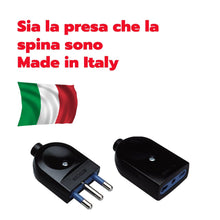 Carica l'immagine nel visualizzatore di Gallery, POLY POOL - PP0443.1S Kit Coppia Presa Bivalente e Spina Standard Italiano 16A - Set Spina/Presa Volanti Nere - Presa Bi