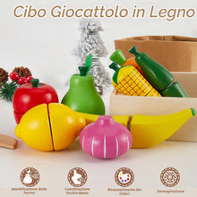 Carica l'immagine nel visualizzatore di Gallery, HERSITY Frutta e Verdura Giocattolo Legno Set di Cibo, Gioco Cucina Bambina