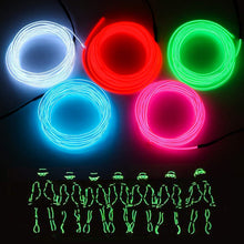 Carica l'immagine nel visualizzatore di Gallery, Lychee 5x 1m EL Tubo Flessibile Filo Elettroluminescente Stroboscopico con Luce al Neon con 3 modalità di Controllo per 