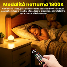 Carica l'immagine nel visualizzatore di Gallery, Lampadina Ricaticabile USB E14 con Telecomando, RGB+3 Temperature di Colore+1800K Modalità Notturna Dimmerabile, per Cam