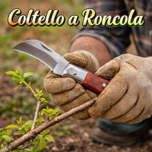 Carica l'immagine nel visualizzatore di Gallery, topolenashop Coltello da Innesto a Roncola Pieghevole 19,5 cm con Lama Curva 6 cm in Acciaio Inox e Manico in Legno – Co