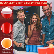 Carica l'immagine nel visualizzatore di Gallery, Kasanni 50 Beer Pong, 500ML Bicchiere di Plastica e 12 Palline da Ping Pong, Bicchieri Beer Pong, Bicchiere di Plastica,