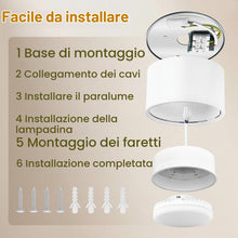 Carica l'immagine nel visualizzatore di Gallery, KYOTECH Faretto da Soffitto LED Ultra Sottile 55mm, Modulo Intercambiabile GX53, Superficie IP44 6W Bianco Caldo 3000K 5
