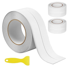 Carica l'immagine nel visualizzatore di Gallery, QWORK® Nastro Sigillante Autoadesivo Impermeabile, 3.8cm x 3.2m, 3 Rotoli – Barriera Anti-Muffa e Umidità per Bordo Vasc