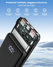 Carica l'immagine nel visualizzatore di Gallery, Power Bank 20000mAh 22.5W PD3.0 QC4.0 Ricarica Rapida Batteria Esterna 3A USB C Caricatore Portatile con LCD Display Digitale 3 Uscite e 2 Ingressi per Smartphone and more (black)