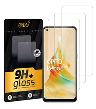 Carica l'immagine nel visualizzatore di Gallery, UNO' Confezione da 3 pellicole protettive per OPPO Reno 8T 4G / Reno 8 / Reno 8 Lite (6,43"), set da 3 pezzi in vetro te