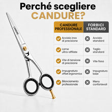 Carica l'immagine nel visualizzatore di Gallery, Candure Forbici Parrucchiere Professionali Forbice per Capelli da Barbiere per Taglio di Capelli Acciaio Inossidabile Ad