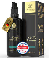 Carica l'immagine nel visualizzatore di Gallery, Siero Viso all'Acido Ialuronico ad alto dosaggio • 100ml +Vit E &amp; B5 • Siero Viso 7 volte ✓100% Vegan &amp; Bio ✓Concentrato Anti-Aging ✓Siero Anti-Rughe ✓ Hyaluronic Acid Serum ✓Made in Germany