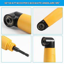 Carica l'immagine nel visualizzatore di Gallery, 20 Pezzi Trapano Mandrino Avvitatore Angolare kit, 105 Gradi Snodo Per Avvitatore,1/4" Porta Inserti Trapano Angolare, p