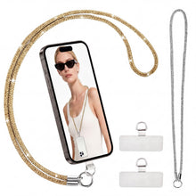 Carica l'immagine nel visualizzatore di Gallery, 2 Pezzi Cordino per Cellulare Universale con 2 Pezzi Patch,Cordino Cellulare Glitter per Cellulare da Collo Laccio per C