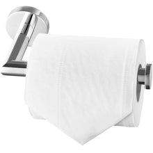 Carica l'immagine nel visualizzatore di Gallery, HITSLAM- Porta rotolo di carta igienica in acciaio inox cromato, montaggio a viti, per bagno e cucina, rotondo, in accia